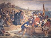 Charles west cope RA The Embarkation of the Pilgrim Fathers for New England 1620 oil painting